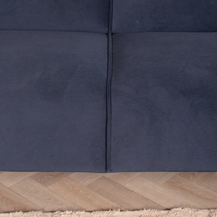 Velvet hoekbank Vegas blauw links/rechts