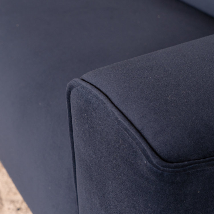 Velvet hoekbank Vegas blauw links/rechts