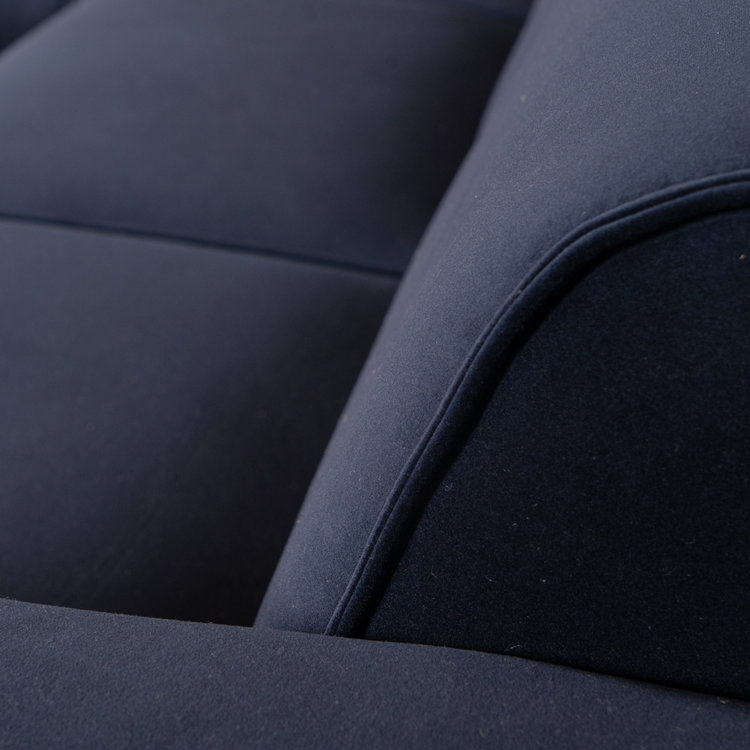 Velvet hoekbank Vegas blauw links/rechts