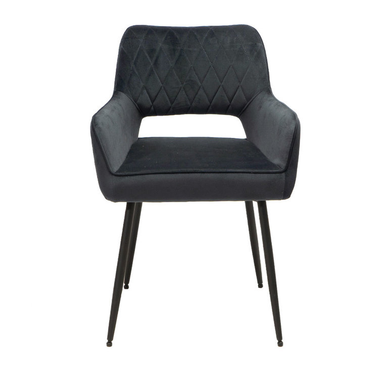 Velvet eetkamerstoel Mika antraciet