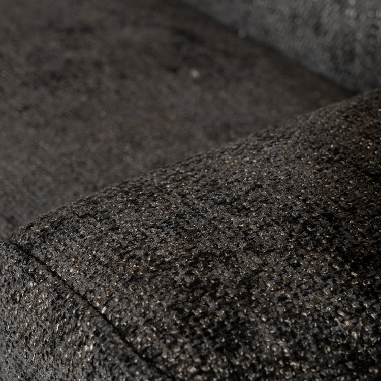 Hoekbank Vegas zwart stof chenille links/rechts