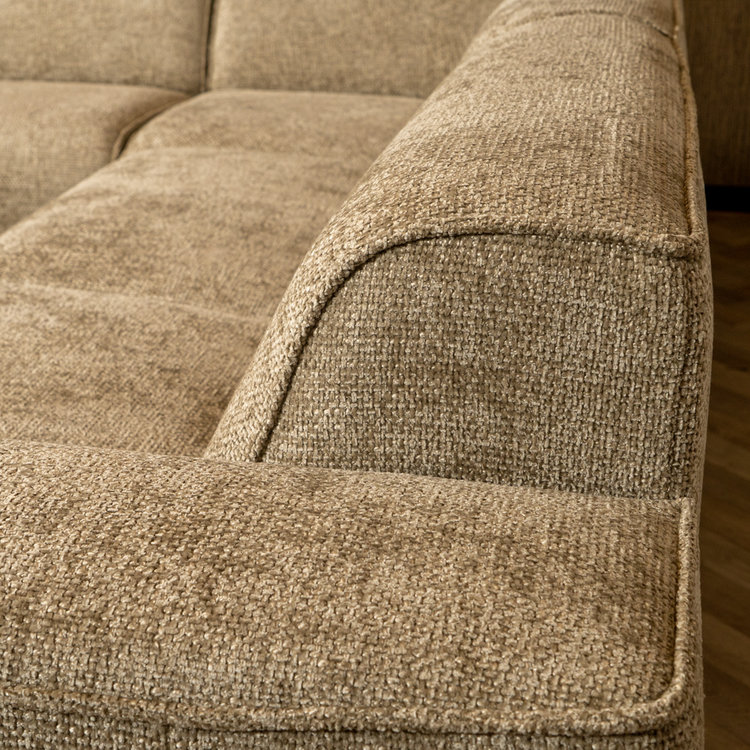 Hoekbank Vegas taupe stof chenille links/rechts