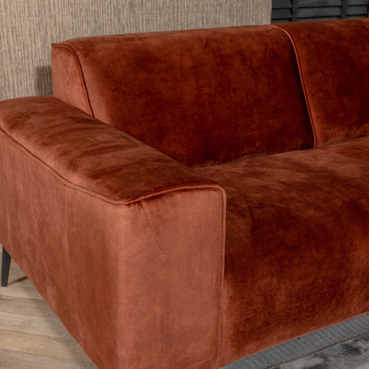 Velvet hoekbank Vegas koper links/rechts