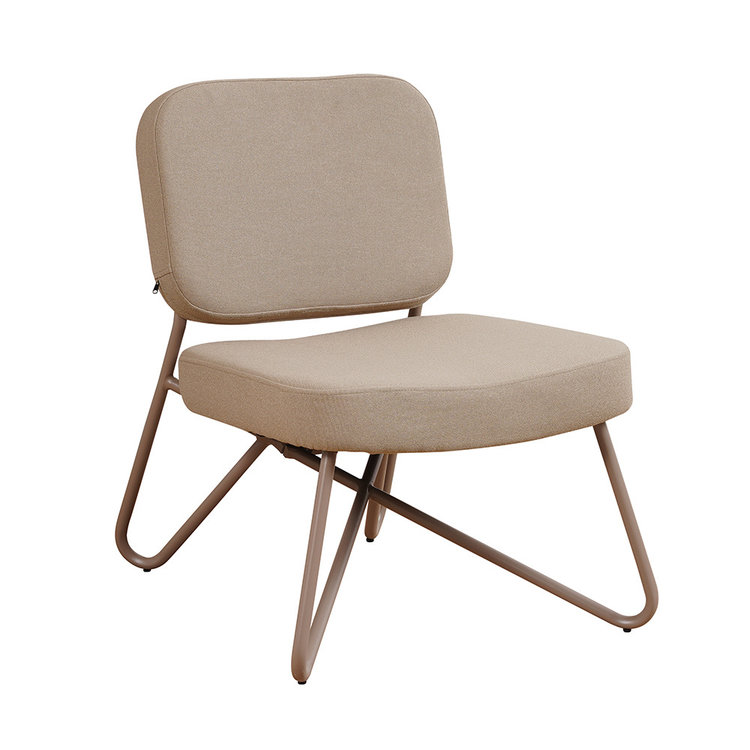 Scandinavische fauteuil Viggo taupe gerecyclede stof