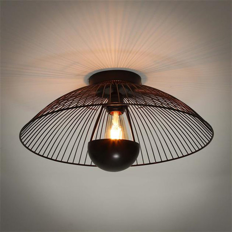 Plafondlamp zwart  Aden 1-lichts metaal