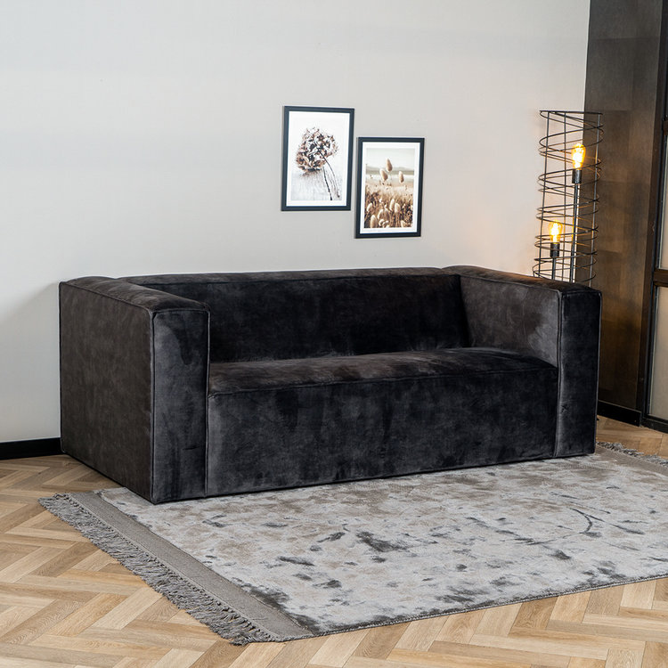 Velvet bank Memphis 2,5-zits antraciet