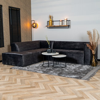 Velvet hoekbank Memphis antraciet links