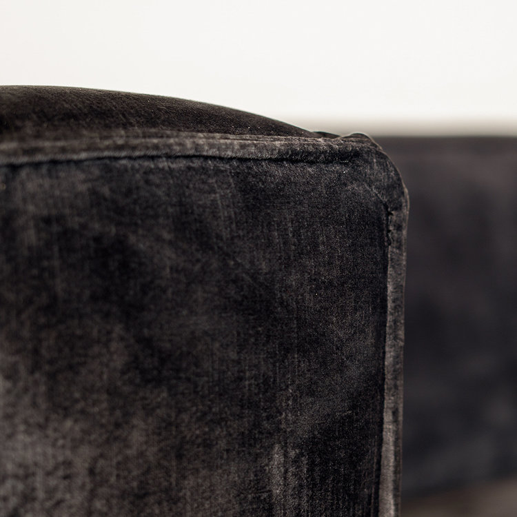 Velvet hoekbank Memphis antraciet rechts
