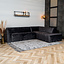 Velvet hoekbank Memphis antraciet rechts
