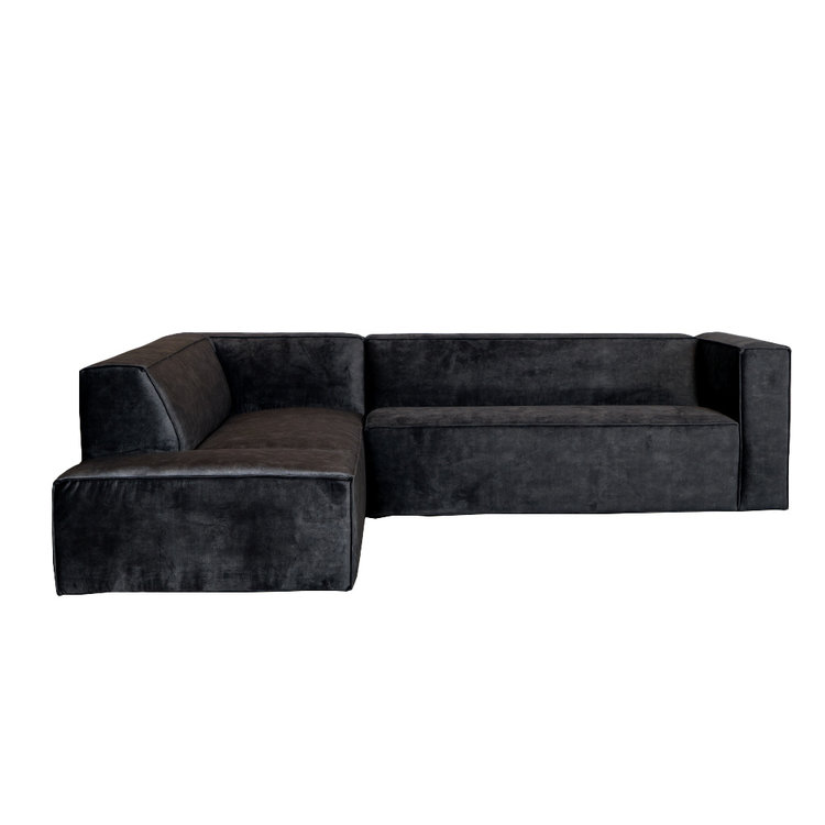 Velvet hoekbank Memphis antraciet links
