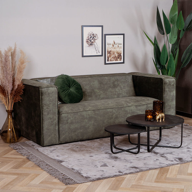 Velvet bank Memphis 2,5-zits donkergroen