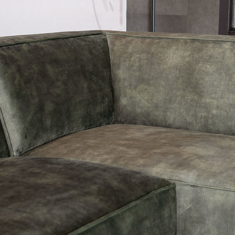 Velvet hoekbank Memphis donkergroen rechts