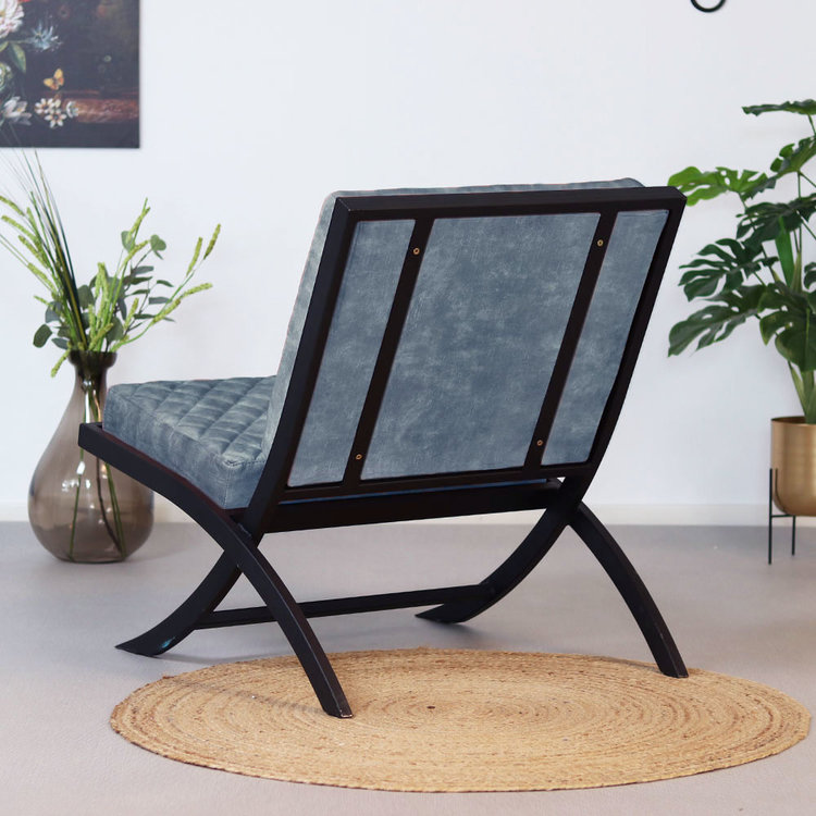 Design fauteuil Madrid velvet blauw