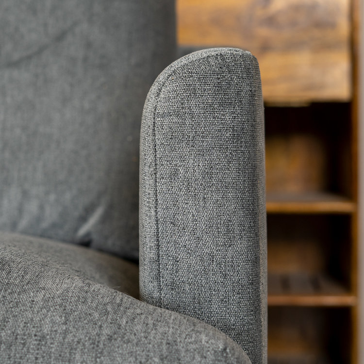 Scandinavische hoekbank Denver antraciet stof gemêleerd links