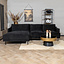 Velvet hoekbank Denver zwart links