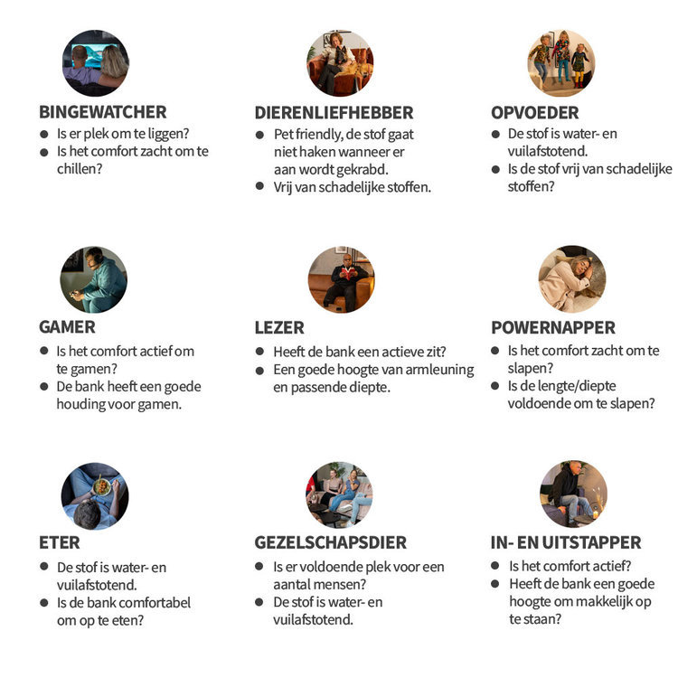 Industriële hoekbank Denver bruin eco-leer links