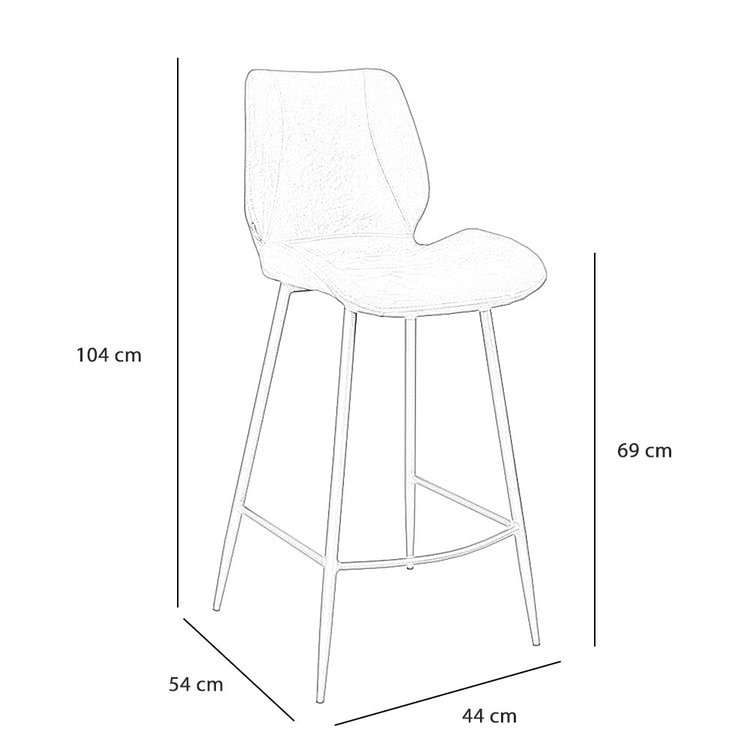 Industriële barkruk Barrel zwart/antraciet eco-leer 69 cm
