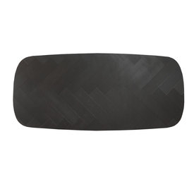 Tafelblad Deens ovaal visgraat Olaf PVC zwart 280 x 110 cm