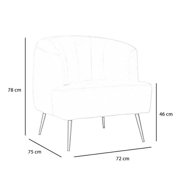 Velvet fauteuil Billy taupe