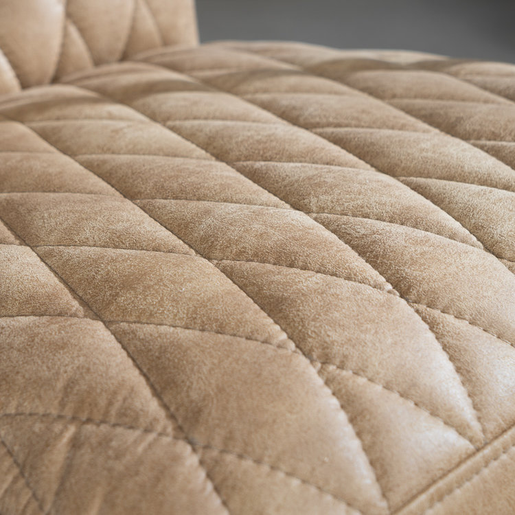 Industriële fauteuil Ivy eco-leer beige