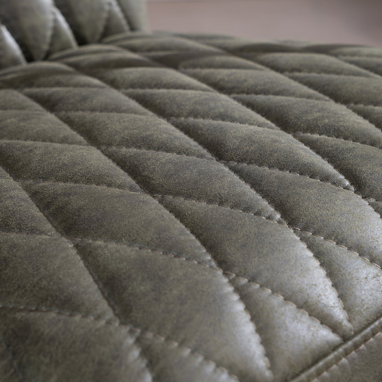 Industriële fauteuil Ivy eco-leer olijfgroen