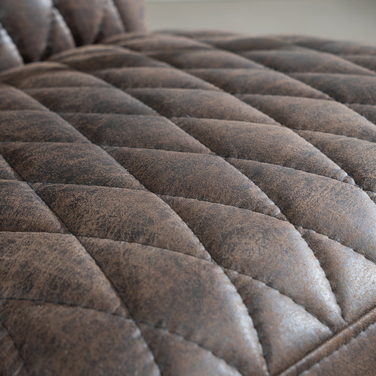 Industriële fauteuil Ivy eco-leer bruin