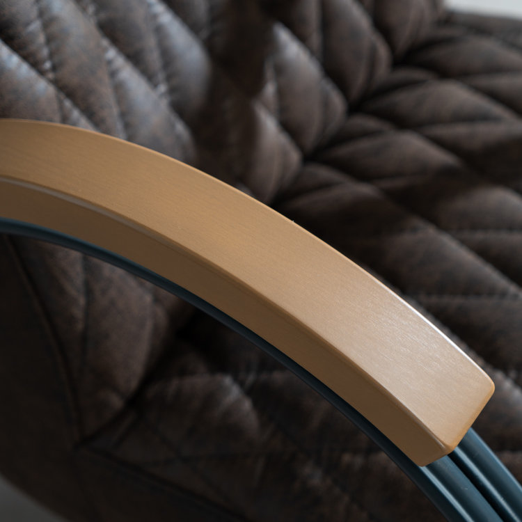 Industriële fauteuil Ivy eco-leer bruin