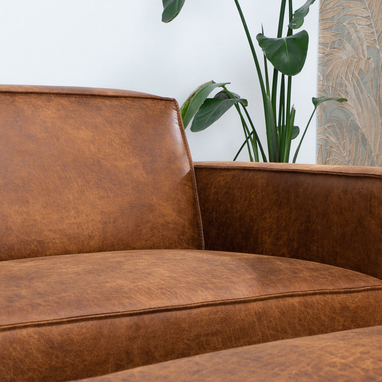 Industriële bank 3-zits Kansas eco-leer cognac