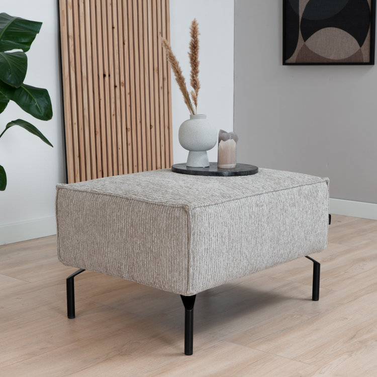 Hocker Kansas ribstof taupe