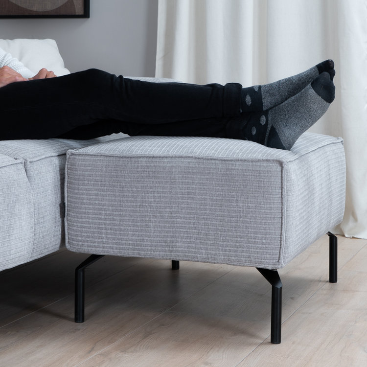 Hocker Kansas ribstof brave me licht grijs