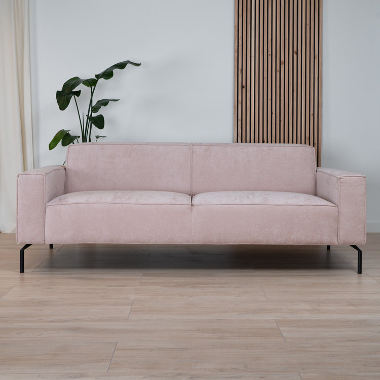 3-zitsbank Kansas stof gemêleerd roze