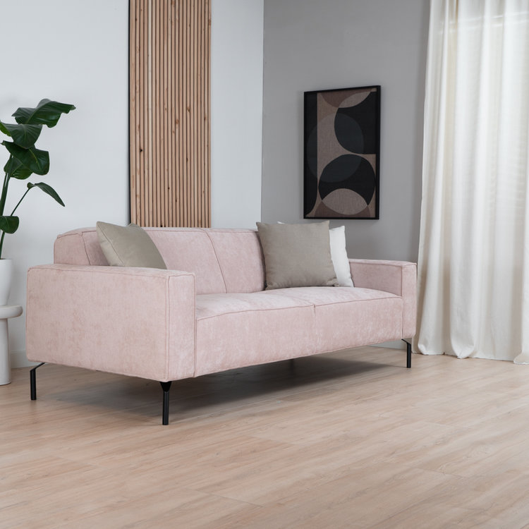 3-zitsbank Kansas stof gemêleerd roze