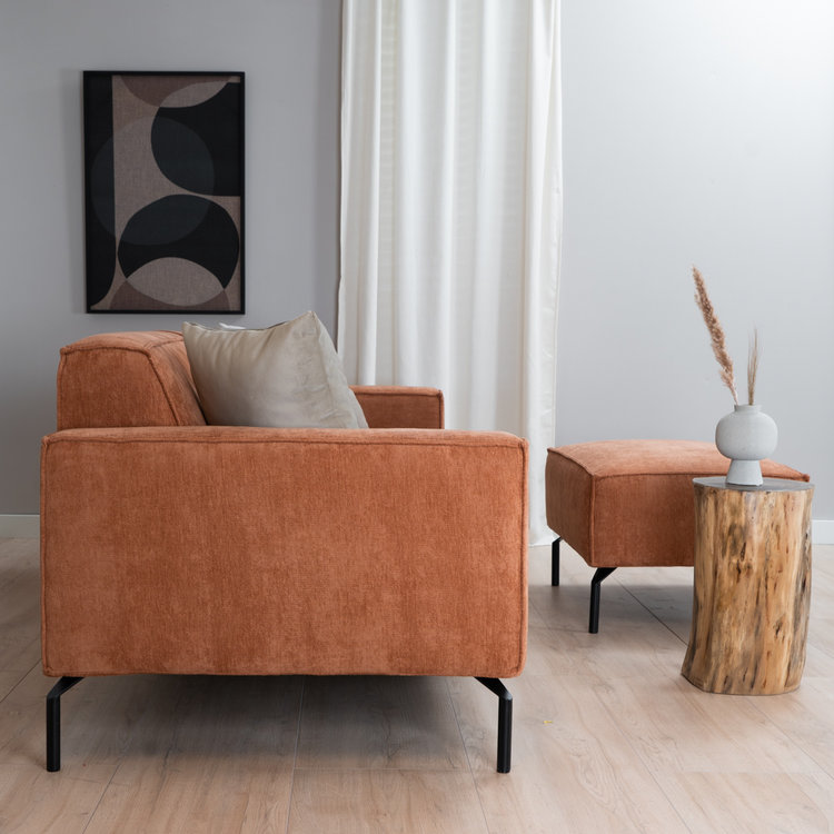 3-zitsbank Kansas stof gemêleerd terracotta