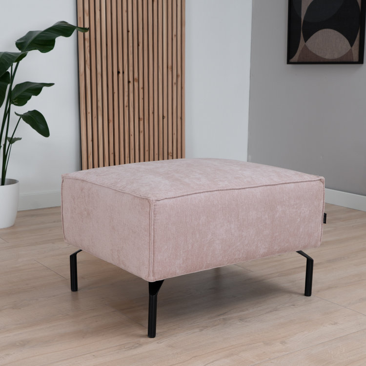 Hocker Kansas stof gemêleerd roze