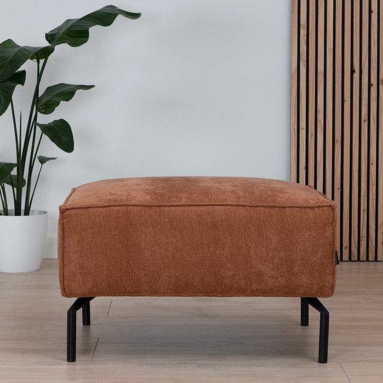 Hocker Kansas stof gemêleerd terracotta