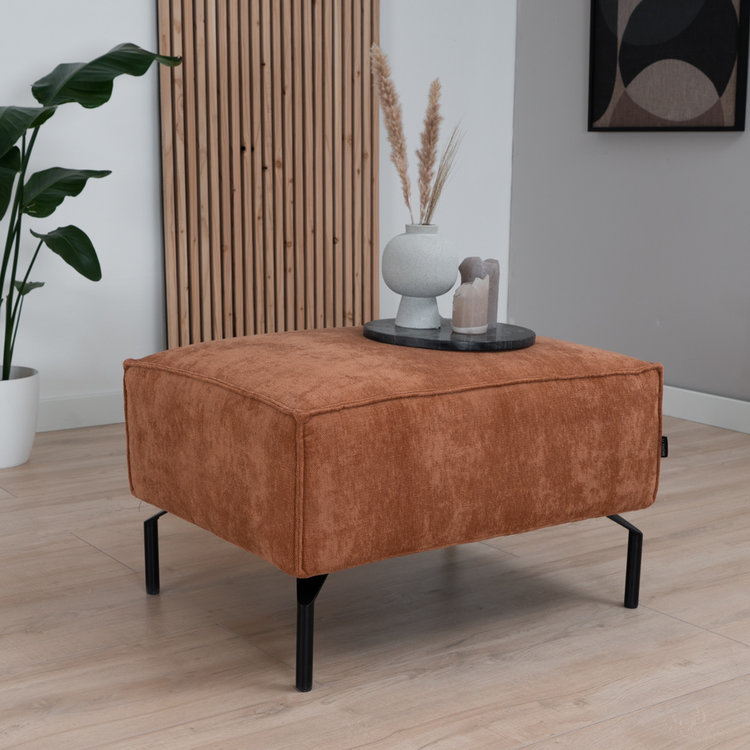 Hocker Kansas stof gemêleerd terracotta