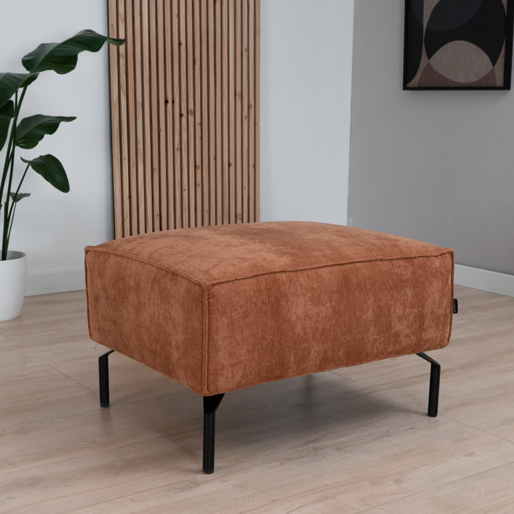 Hocker Kansas stof gemêleerd terracotta