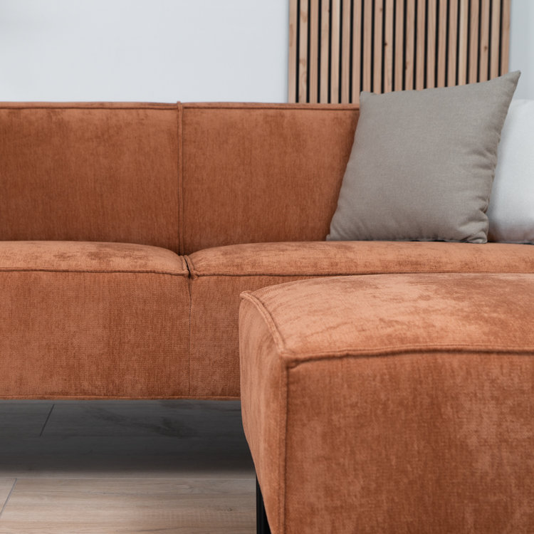 3-zitsbank Kansas stof gemêleerd terracotta