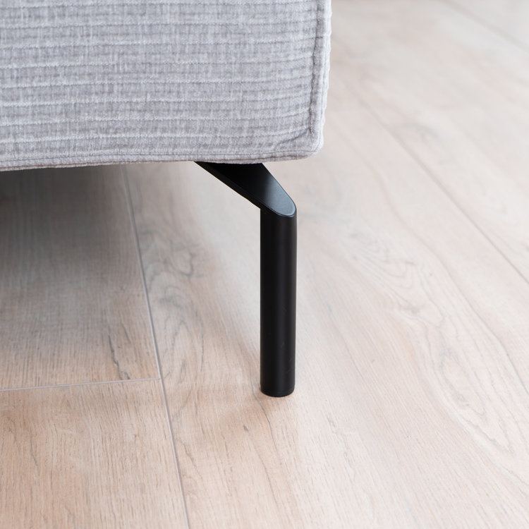 3-zitsbank Kansas lichtgrijs ribstof