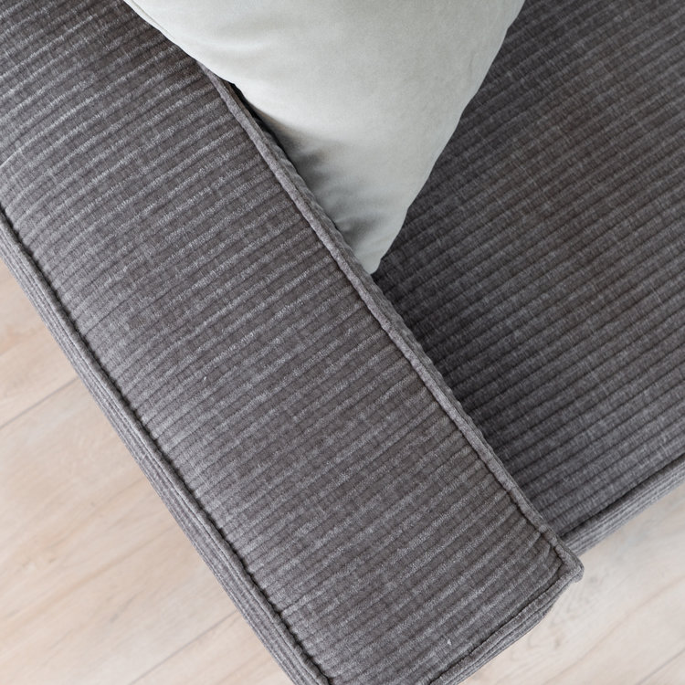 3-zitsbank Kansas taupe ribstof