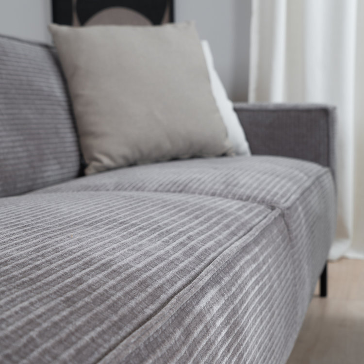 3-zitsbank Kansas taupe ribstof