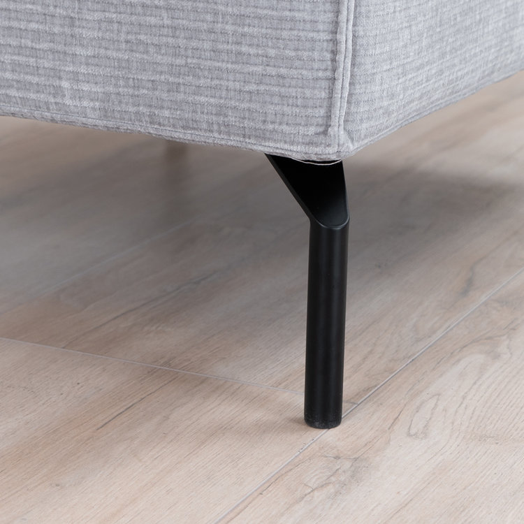 Hocker Kansas ribstof brave me licht grijs