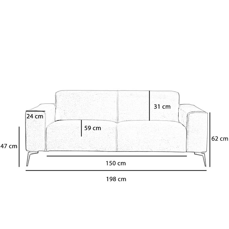 2,5-zits bank Vegas stof chenille roze