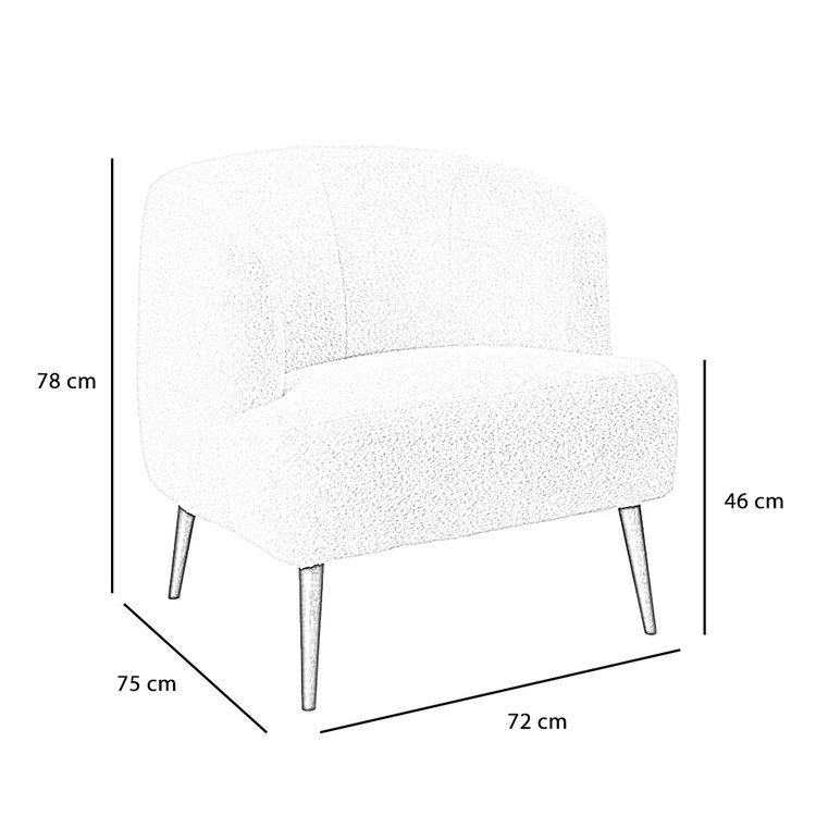 Teddy bouclé fauteuil Nora wit