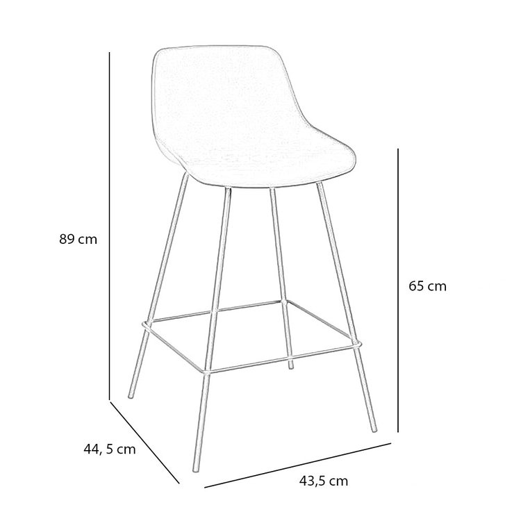 Scandinavische barkruk Dani zwart 65 cm