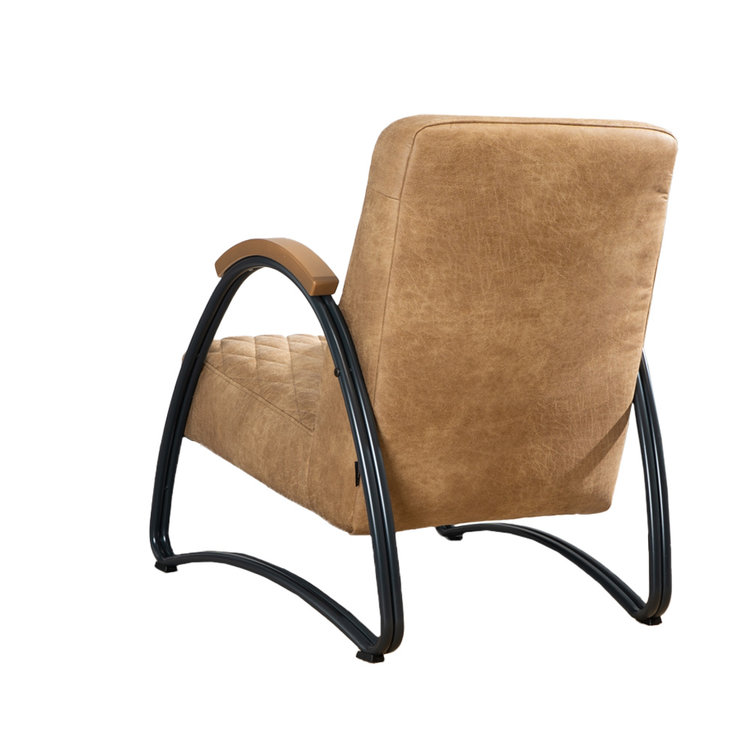Industriële fauteuil Ivy eco-leer beige