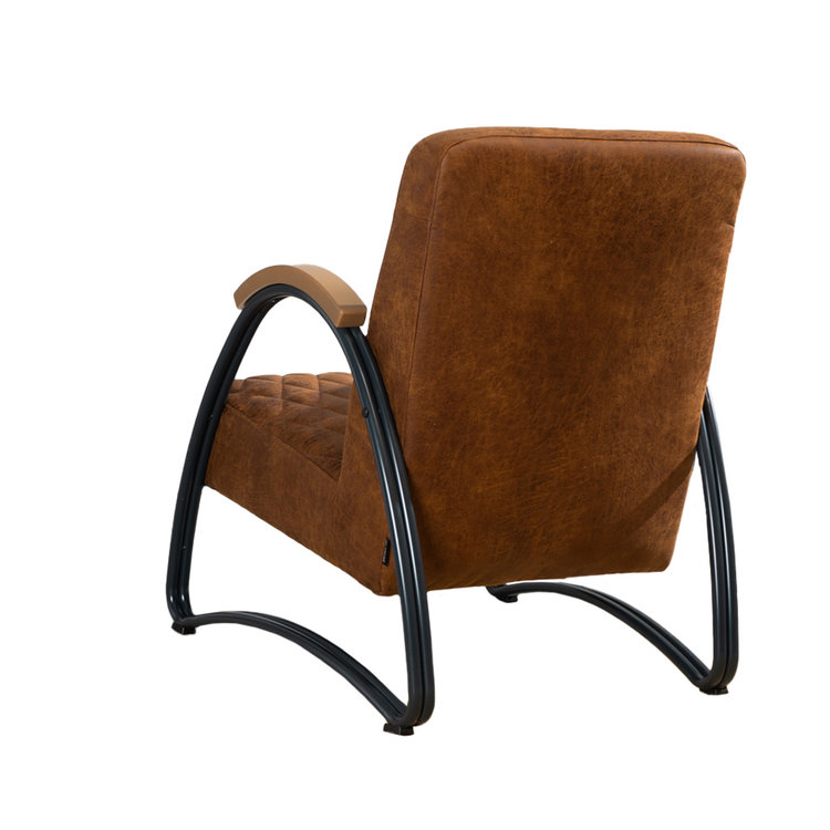 Industriële fauteuil Ivy eco-leer cognac