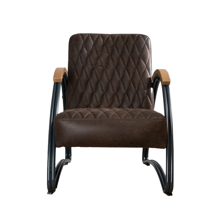 Industriële fauteuil Ivy eco-leer bruin