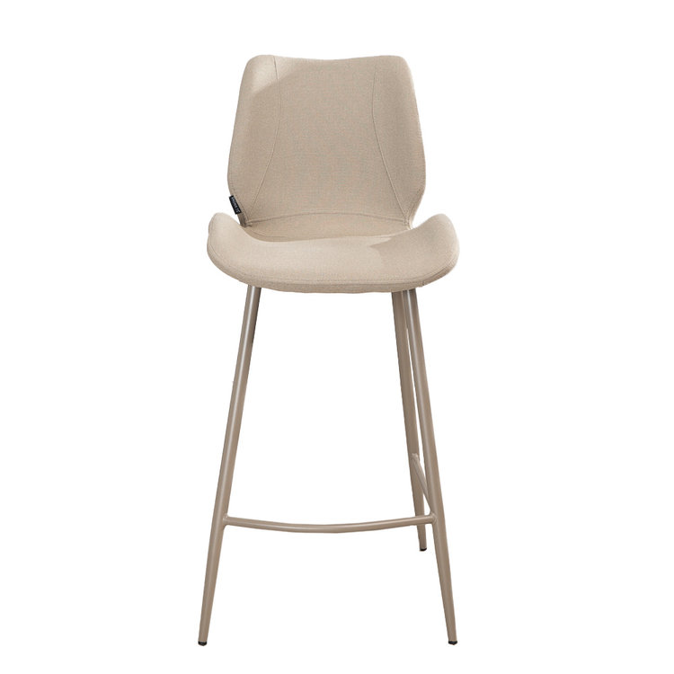 Scandinavische barkruk Jena taupe gerecyclede stof 69 cm
