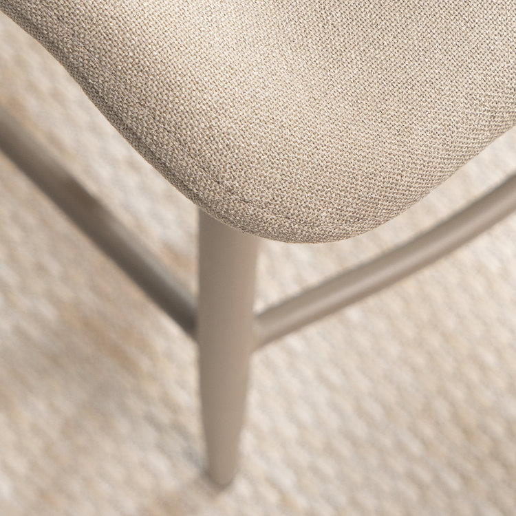 Scandinavische barkruk Jena taupe gerecyclede stof 69 cm